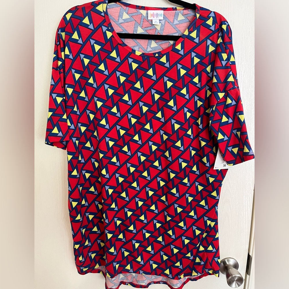 NWT Lularoe Irma size medium red geometric print